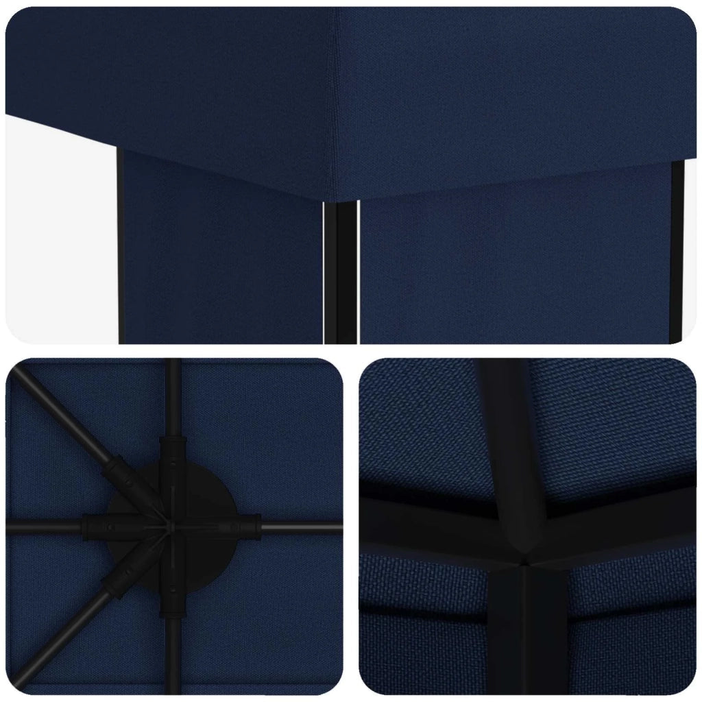 Gazebo da giardino 6 x 3 m Blu Poliestere e Acciaio 190 3376013