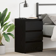 Comodino Nero Rovere  40x35x62,5 cm in Legno Ingegnerizzato