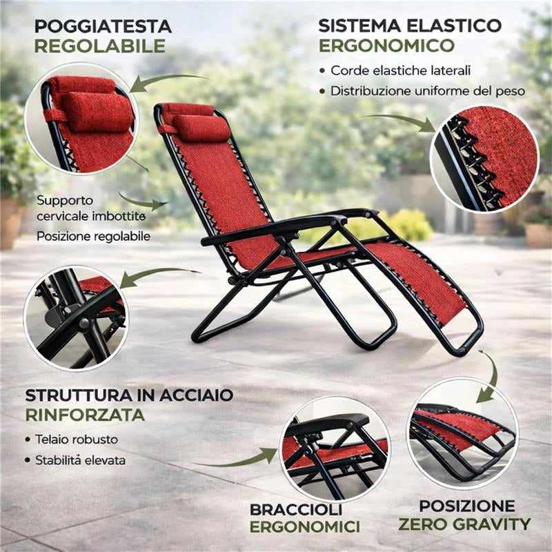 MAURY'S SDRAIO GRAVITA' ZERO  65X95X112 CM  IN COLORE ROSSO