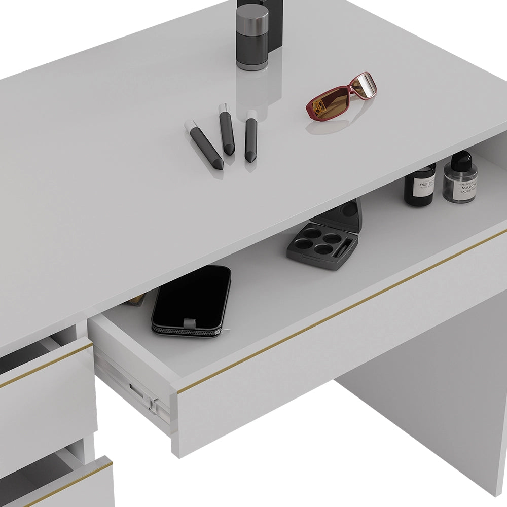 Vicco Tavolo da toeletta Bianco/Oro 120 cm Senza specchio