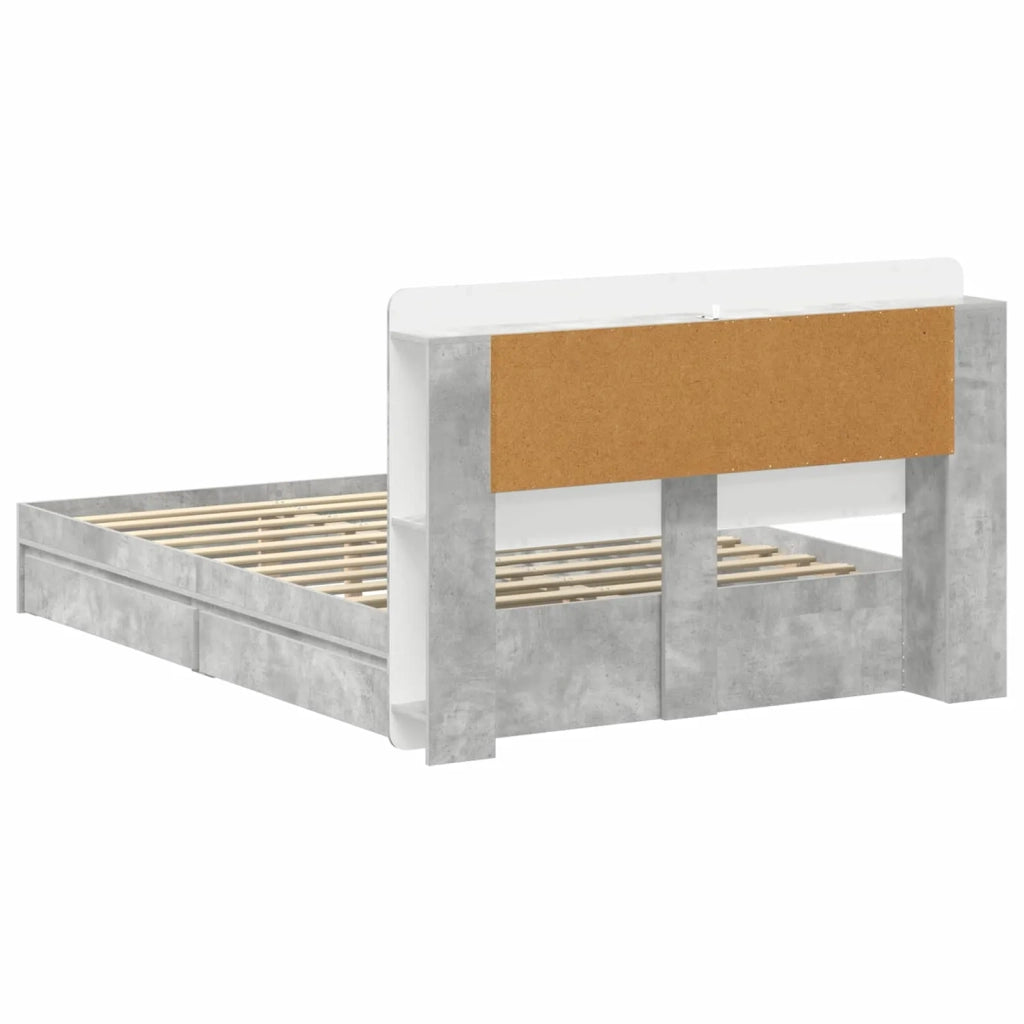 Telaio del letto con storage Grigio Cemento 150 x 200 cm 3433673