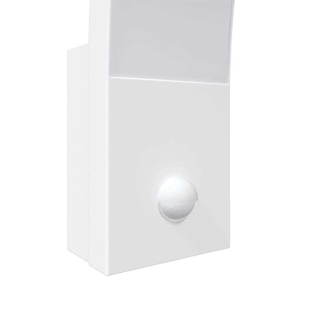 Set di 2 applique LED da esterno con sensore di movimento 7 x 4,5 x 23 cm alluminio bianco 02_0056582