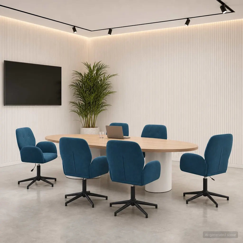 Sedie da scrivania girevoli 6 pz 54 x 55 x 90 cm Blu 3428346
