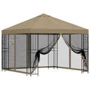 Gazebo | Pergolato da giardino con pareti laterali 3 x 3 m Beige