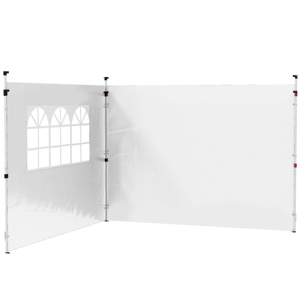 Pannelli laterali per gazebo 3x3 m con finestra ¨C zephmum ¨C Tessuto Oxford bianco, 2 pezzi