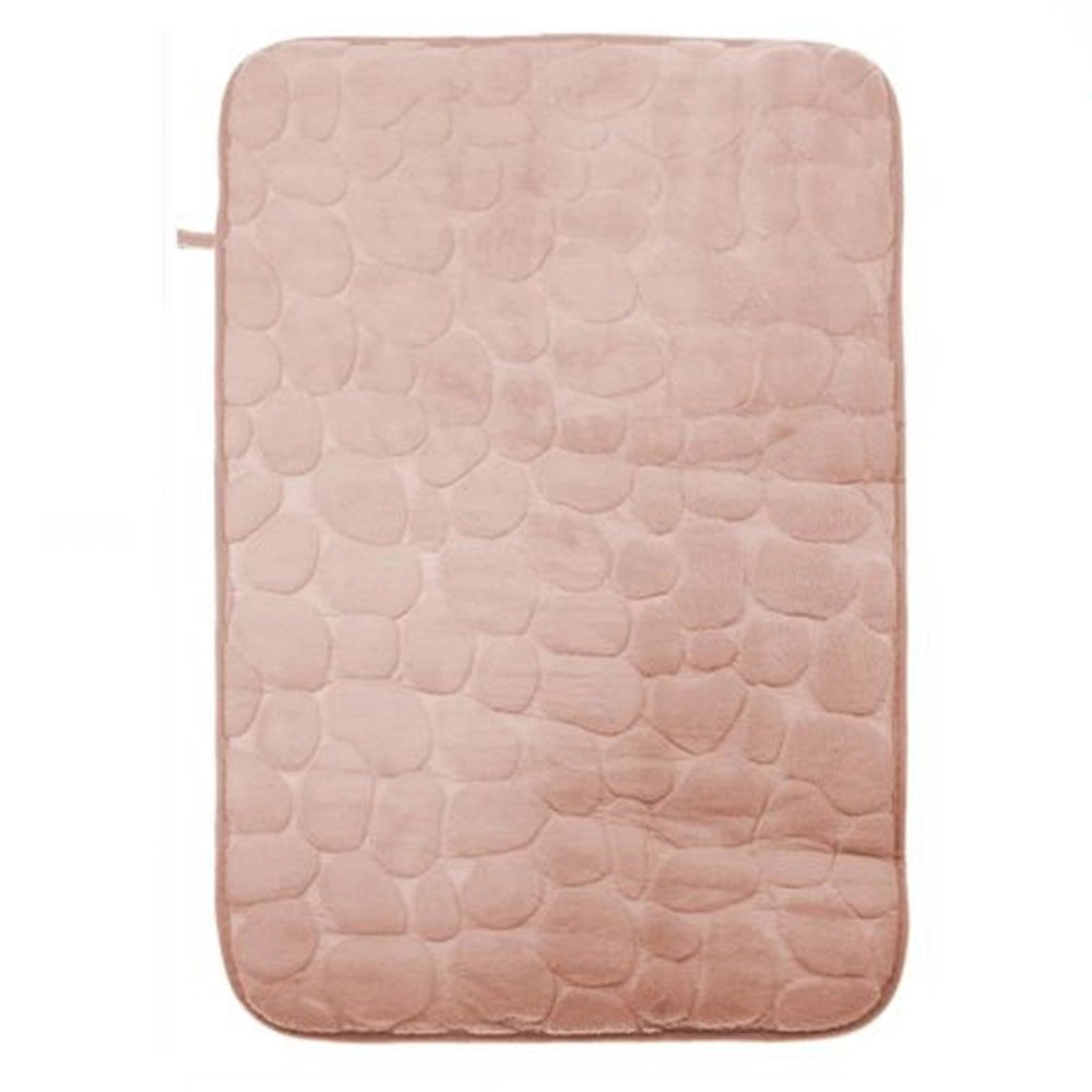 Trade Shop - Tappeto Tappetino In Tessuto Effetto Sassi Per Arredo Bagno 45 X 70cm 79928 Rosa -