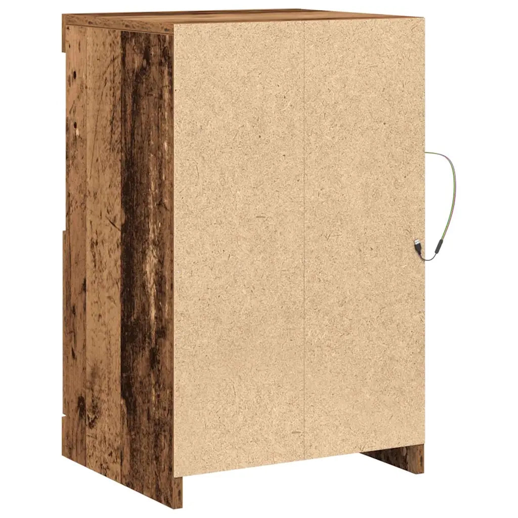 Madia LED 2 pcs Legno vecchio 41 x 37 x 67 cm Legno multistrato 863019