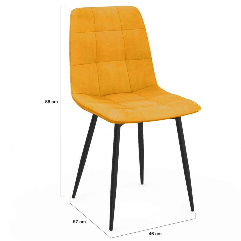 IDMarket - Set di 8 sedie MILA in velluto misto blu x3, rosa x3, giallo ocra x2