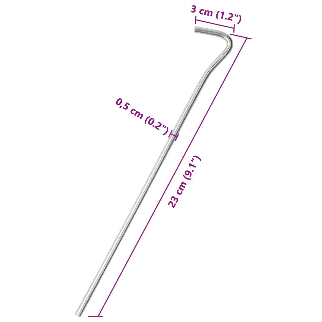 Picchetti per Tenda 50 pz 23 cm Ã˜5 mm in Acciaio Zincato
