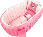 Bagnetto per neonati 0-36 mesi, gonfiabile e pieghevole con superficie antiscivolo morbida, adatto per bambini, nuovi nati e bambini in fasce, bagnetto pieghevole per bambini in età prescolare - rosa