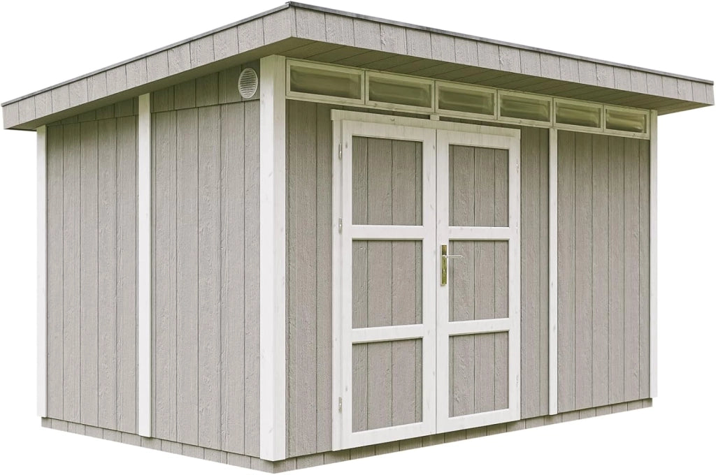 Casetta da Giardino di QUALIT? PREMIUM 8,7m?²-L412xW279cm - TIMBELA M904A-TUNDRA GREY
