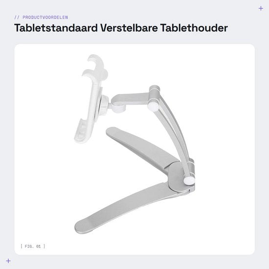 Sostegno per tablet portatile - Regolabile - Ripiegabile - In alluminio - Adatto per tablet da 7 a 10 pollici - Peso ridotto 544 g - Ideale per cucina e viaggio - Supporto per tablet portatile