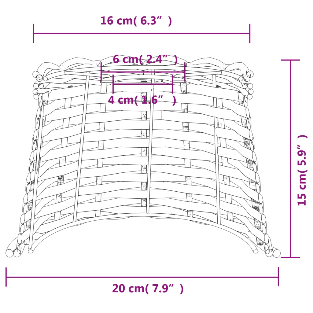 Paralume da Soffitto Bianco ?20x15 cm in Vimini CFW8617464