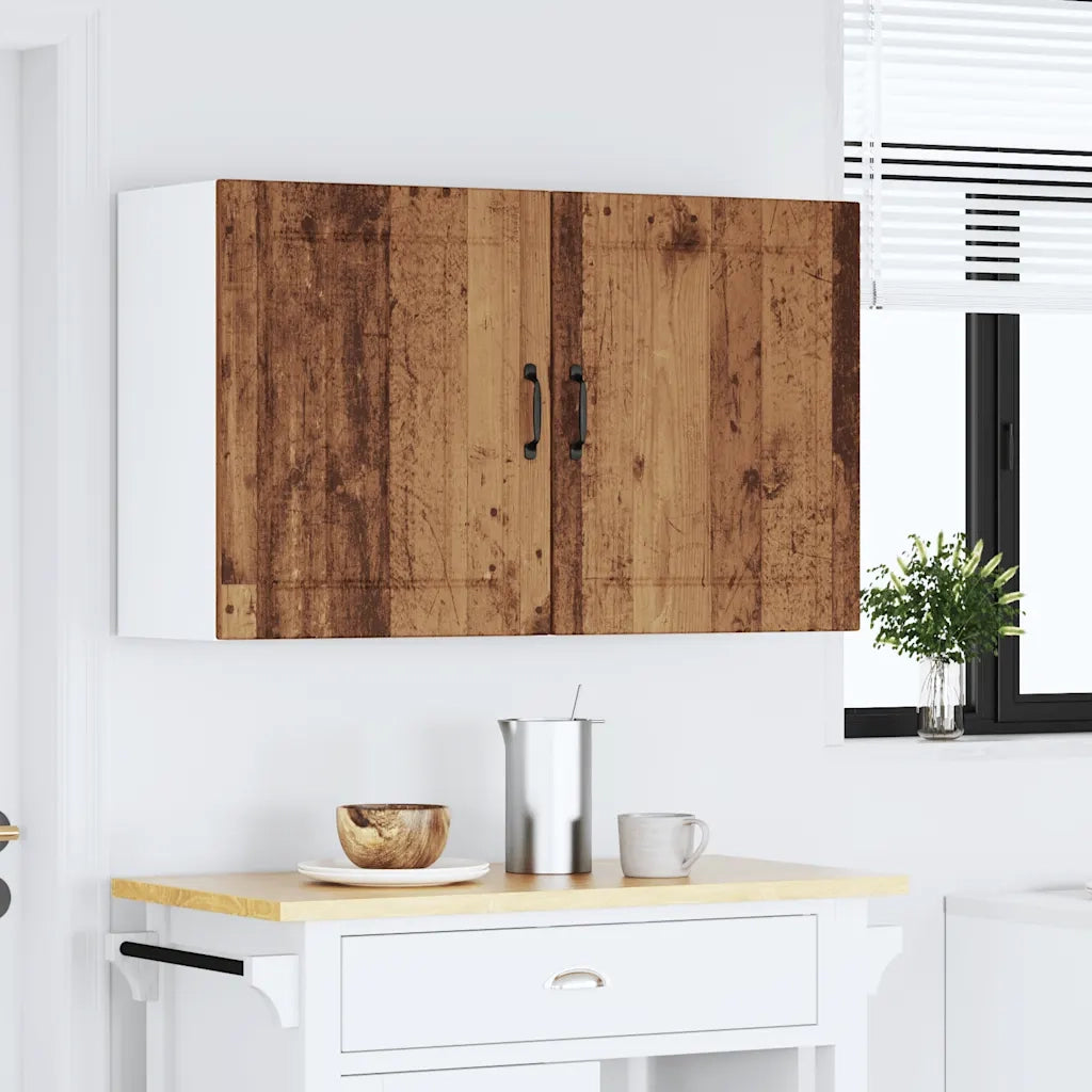 Pensili da cucina 2 pz Lucca in Legno Multistrato Legno Antico 853814