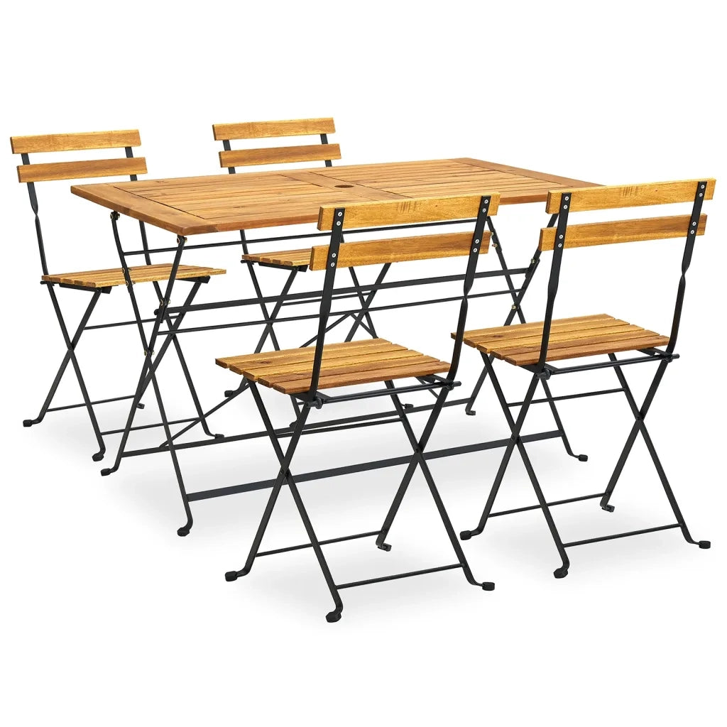 Set da Pranzo da Giardino 5 pz in Legno Massello di Acacia cod mxl 51440