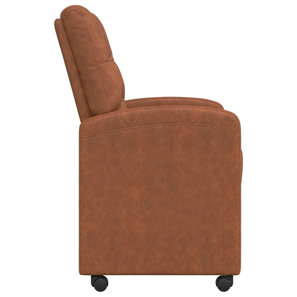 Sedie da Pranzo con Ruote 2 pz | Sedie da cucina Marrone 58 x 67 x 97 cm