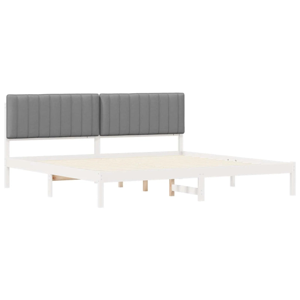 Letto con Testiera Rivestita Grigio chiaro 200 x 200 cm