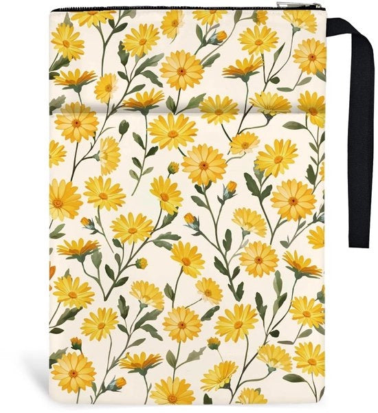 Copertine per Libri Madeliefje Fiori - 34 x 24 cm - Polyester - Cerniera e Coperchio - Protezioni per Libri - Per Studenti e Docenti - Libreria per Libri