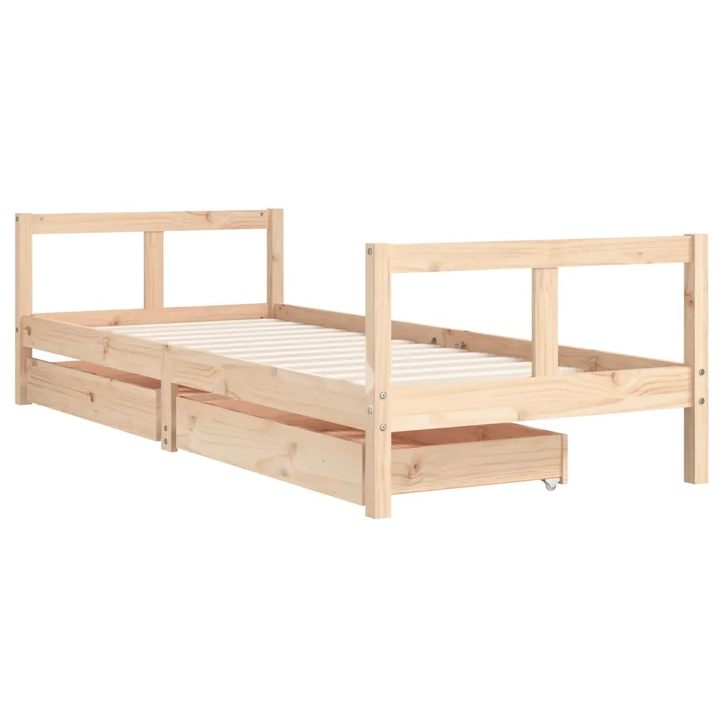 Giroletto Bambini con Cassetti 80x200 cm Legno Massello di Pino