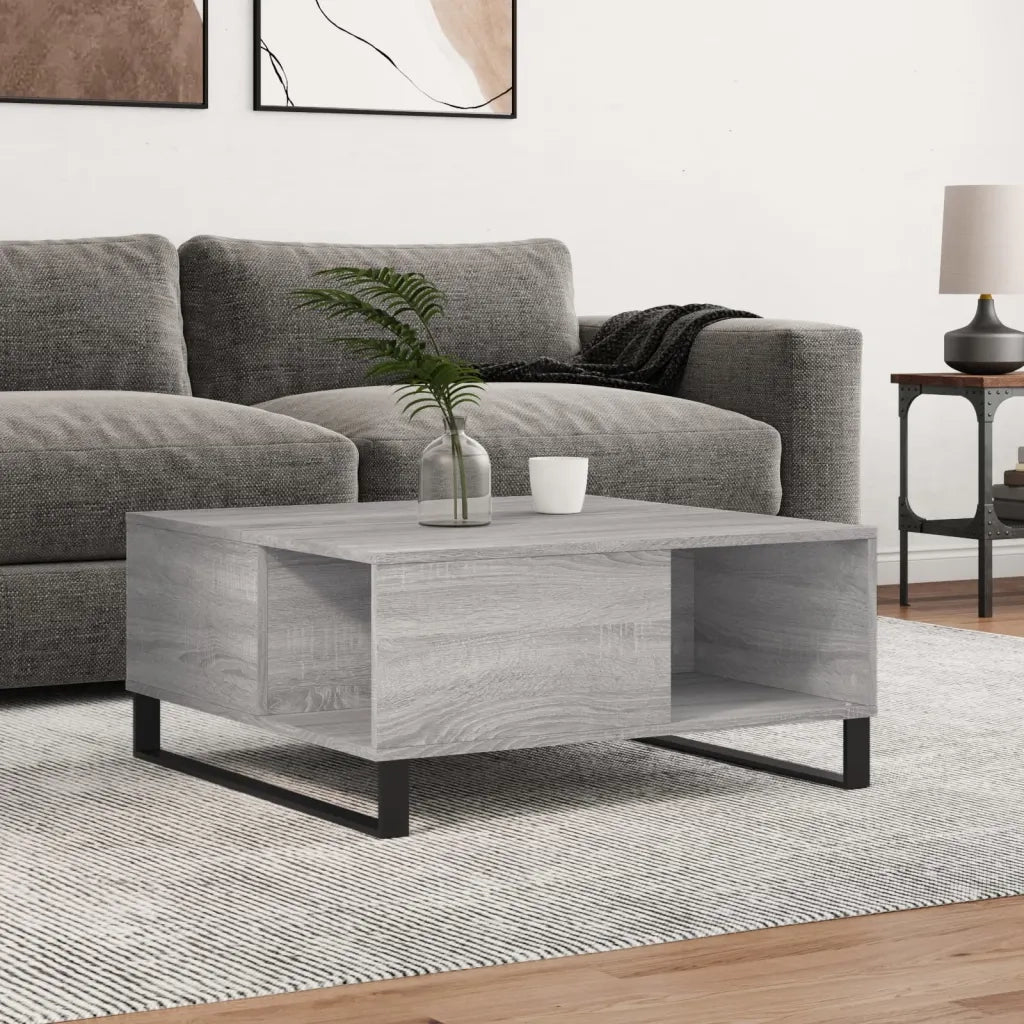 Tavolino salotto | Tavolino da caff¨¨ | Tavolino da Soggiorno Grigio Sonoma 80x80x36,5 cm Legno Multistrato