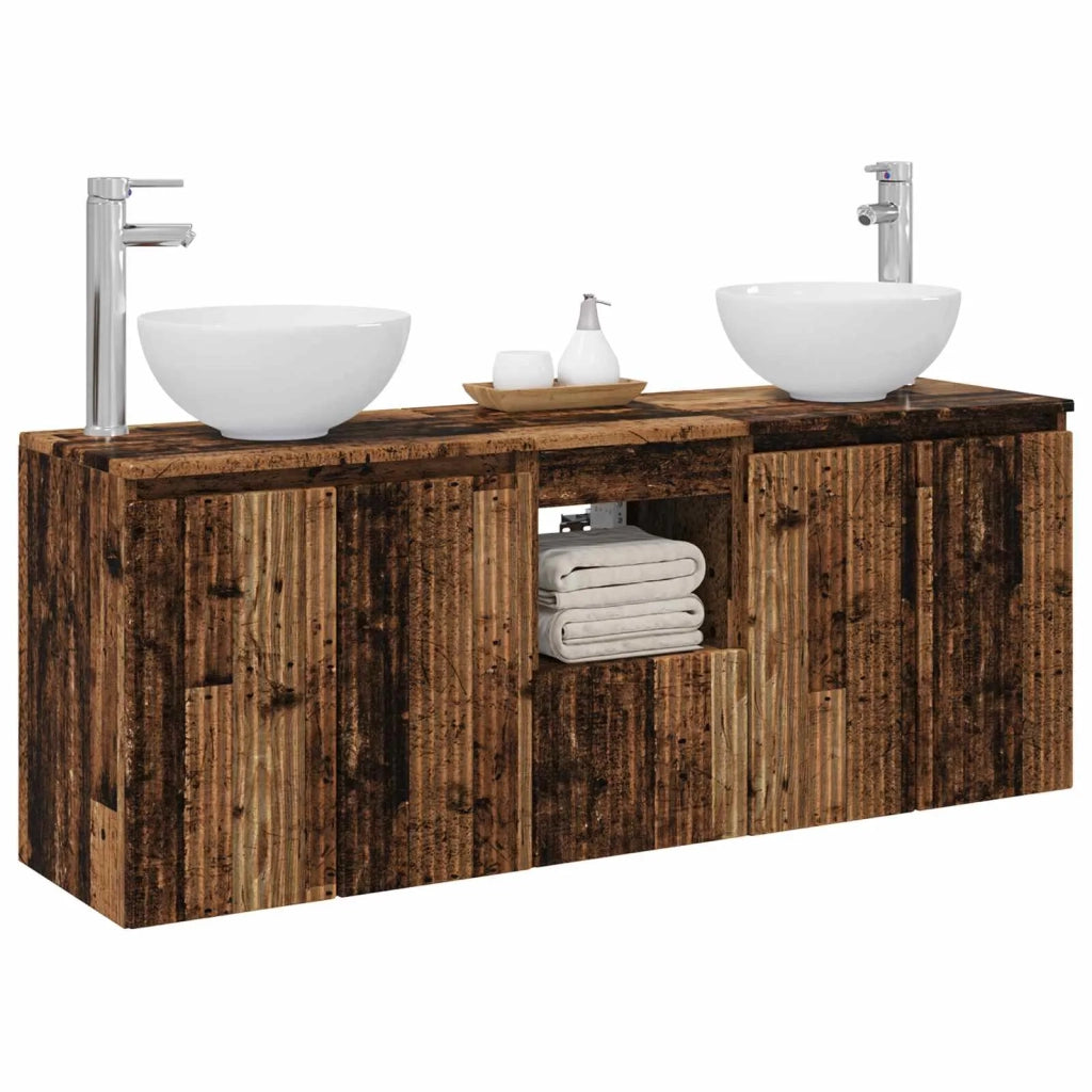 Set di Armadi da Bagno 3 pz Legno antico 49,5 x 41 x 64,5 cm 3405635