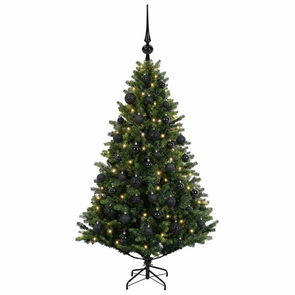 Albero di Natale Artificiale con Palline 150 cm 150 LED 3465586