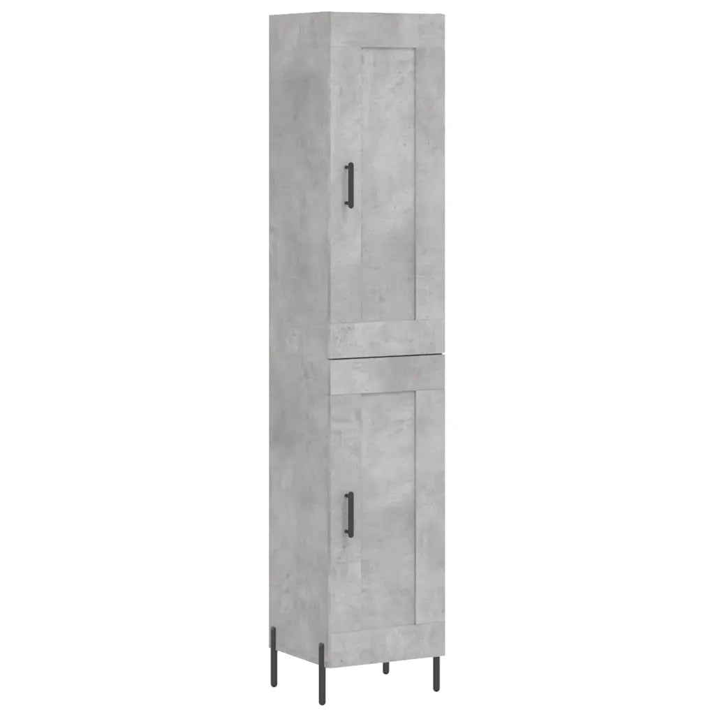 Credenza-Buffet-Armadio da cucina Grigio Cemento 34,5x34x180 cm in Legno Multistrato 921125