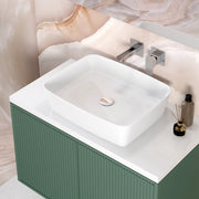 LAVABO DA APPOGGIO IN CERAMICA BIANCA MODELLO ELARA 50 - 49,5X37,5X13 CM  - BAR