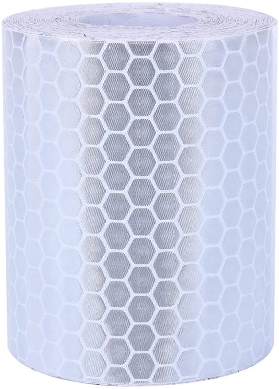 Tape di Avviso PVC - Nastro Riflettente - Marcatura di Sicurezza - Adesivo per Zone di Pericolo - 5cm Larghezza - Per Auto/Velocipedi - Nastro Riflettente