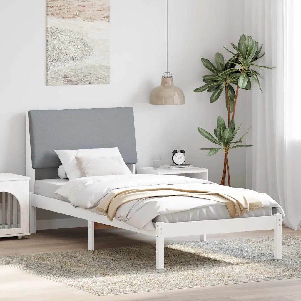 Struttura del Letto Bianco e grigio chiaro 90 x 200 cm