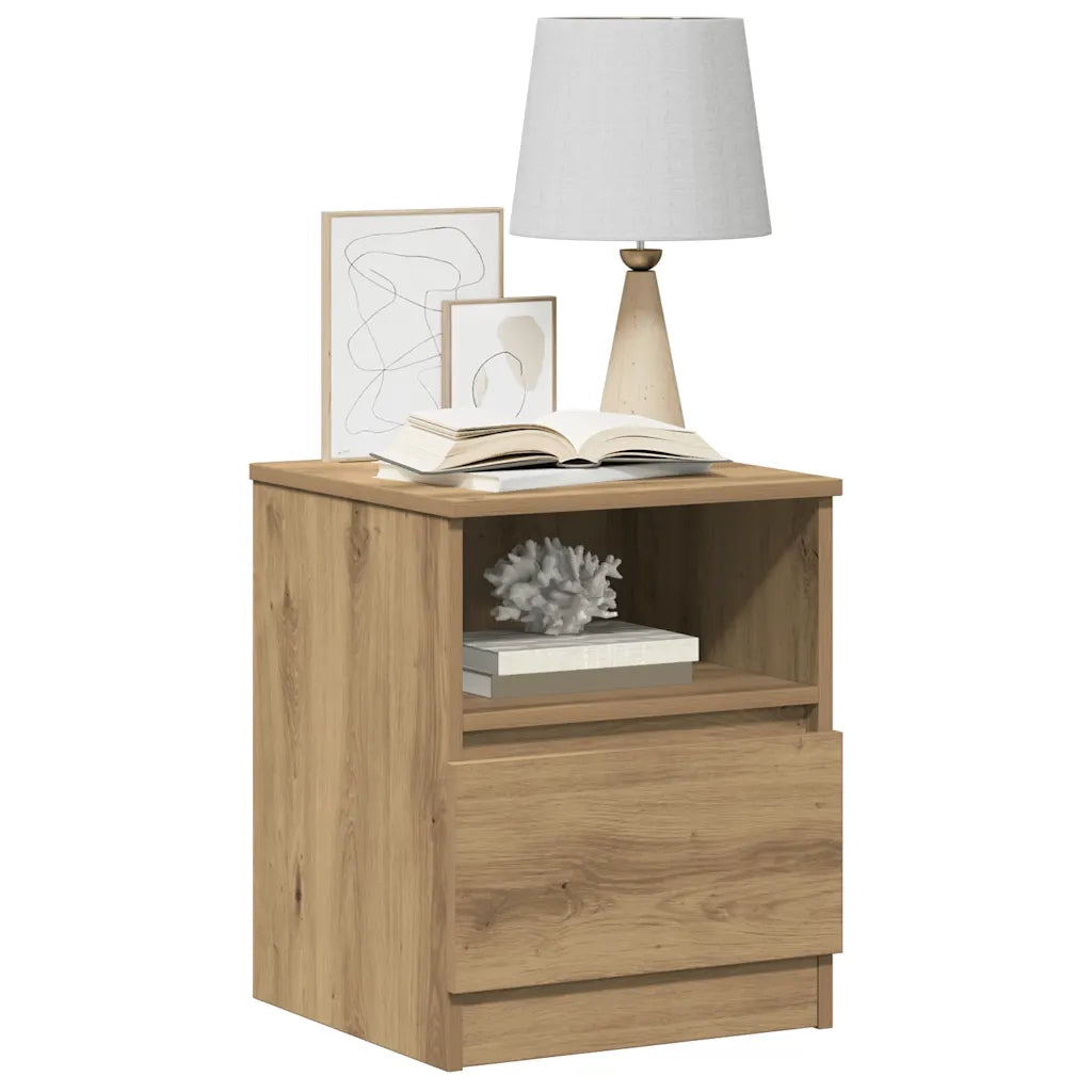 Comodino Rovere Artigianale 40x40x50 cm in Legno Multistrato 856500