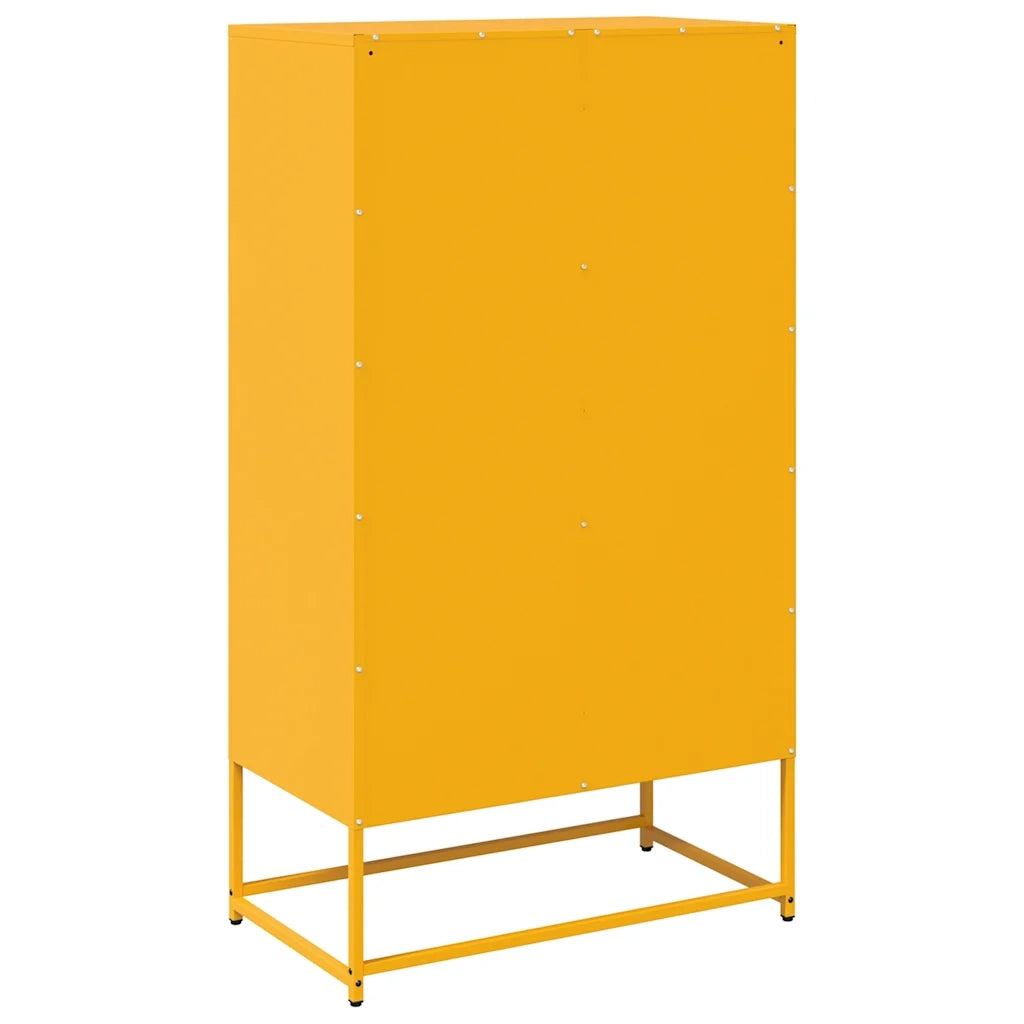 Credenza-Buffet-Armadio da cucina Giallo Senape 68x39x123 cm in Acciaio 343741