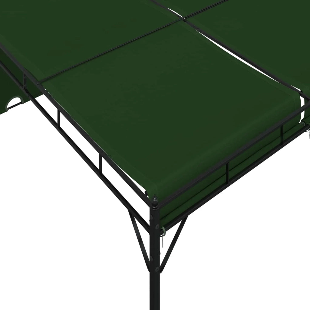Gazebo 4 x 3 x 2,3 m Verde Poliestere e Acciaio