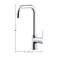 Rubinetto Cucina Miscelatore Monocomando Lavello Canna Tonda in Ottone Lento Cromato