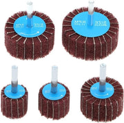 Accessorio per strumento rotativo - 120 Grit - Vezzella in nylon - Interfaccia in fleece - Per scheggiatura grossa - Accessorio per strumento rotativo - Adatto per disco da scheggiatura 6mm - Rosso - 5 pezzi.