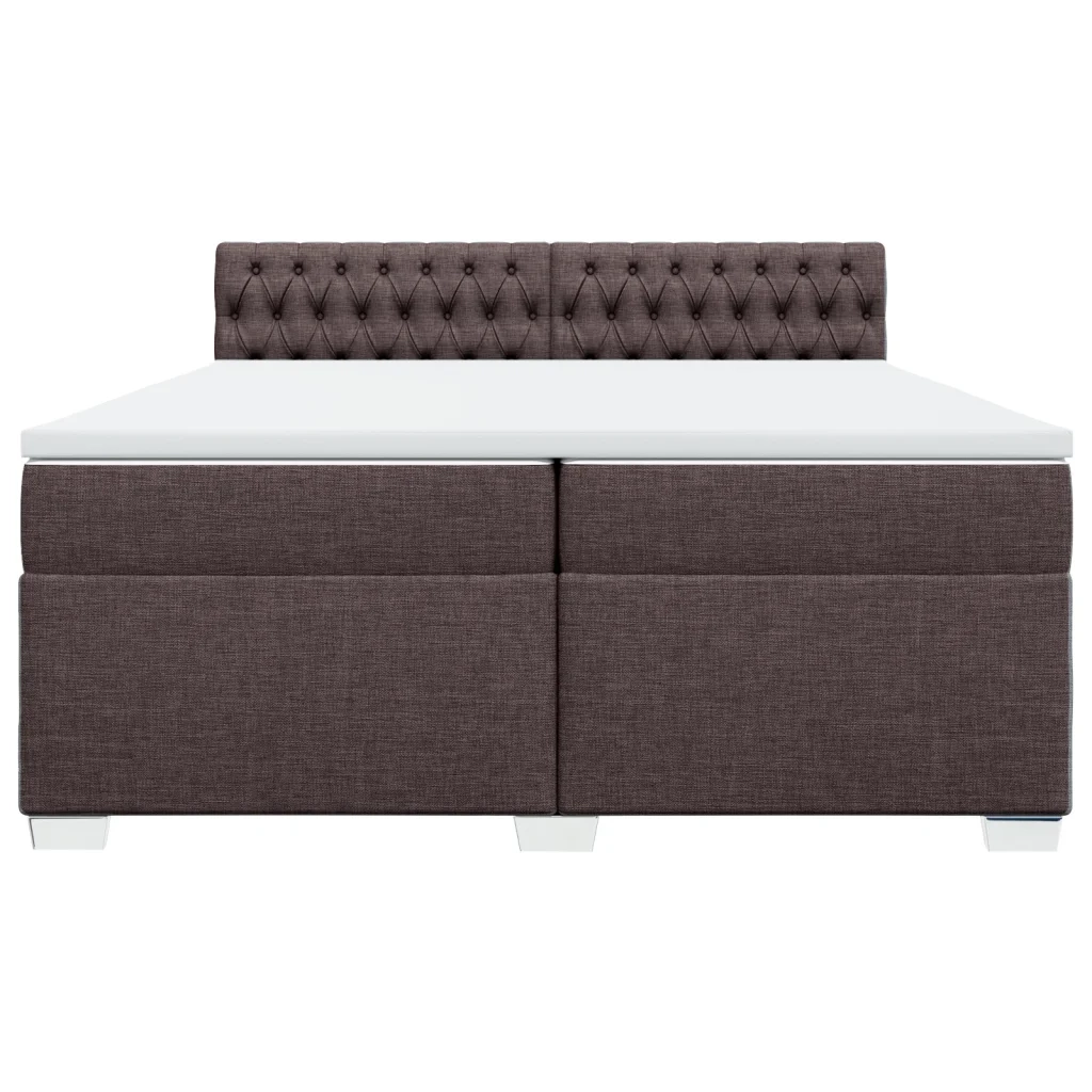 Giroletto a Molle con Materasso Marrone Scuro 200x200cm Tessuto 3286005