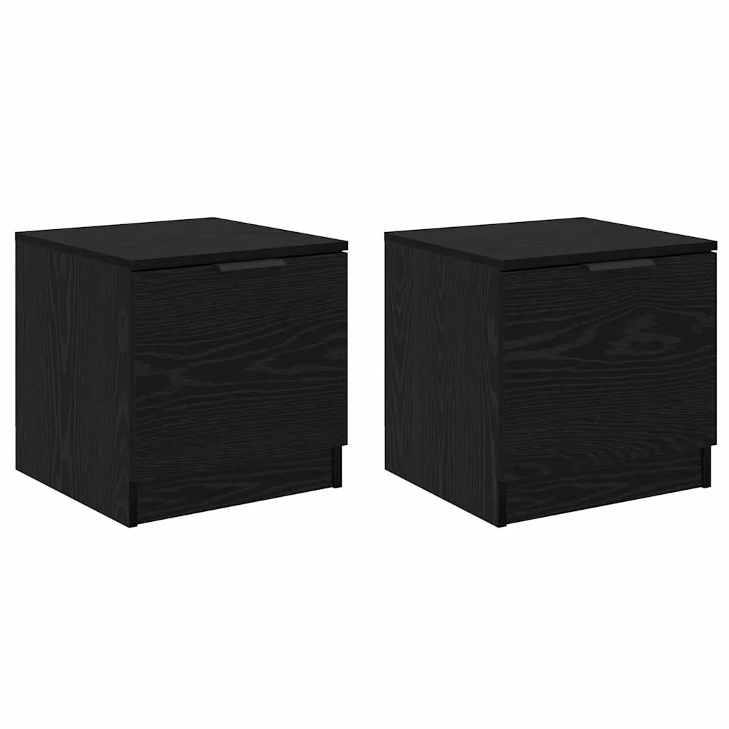 Armadietto per letto 2 pz Rovere Nero 40 x 39 x 40cm CFW1398031