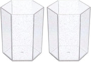 Organizzatore per ufficio e studio 6 in 1 con contenitore trasparente, astuccio per matite acriliche 2 in 1, contenitore per pennarelli, contenitore per pennelli per trucco, contenitore per bicchieri
