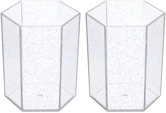 Organizzatore per ufficio e studio 6 in 1 con contenitore trasparente, astuccio per matite acriliche 2 in 1, contenitore per pennarelli, contenitore per pennelli per trucco, contenitore per bicchieri