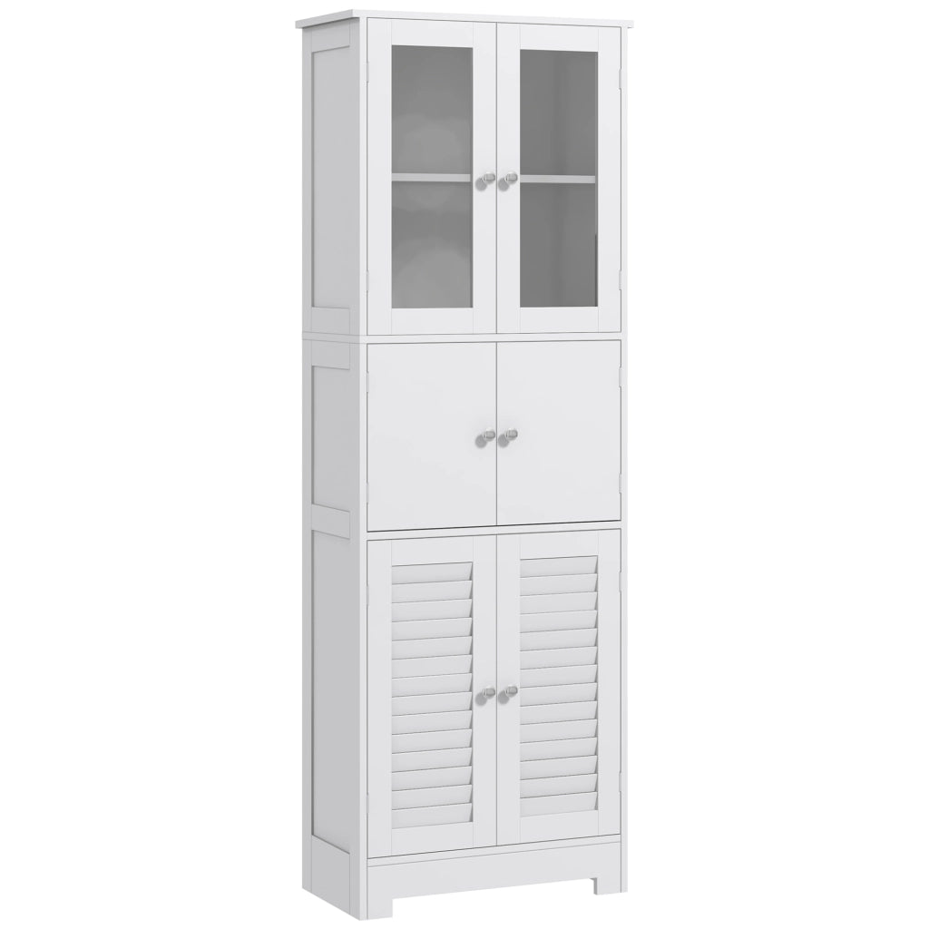 Mobile Colonna Bagno 60x30x170,5 cm con 3 Armadietti Bianco