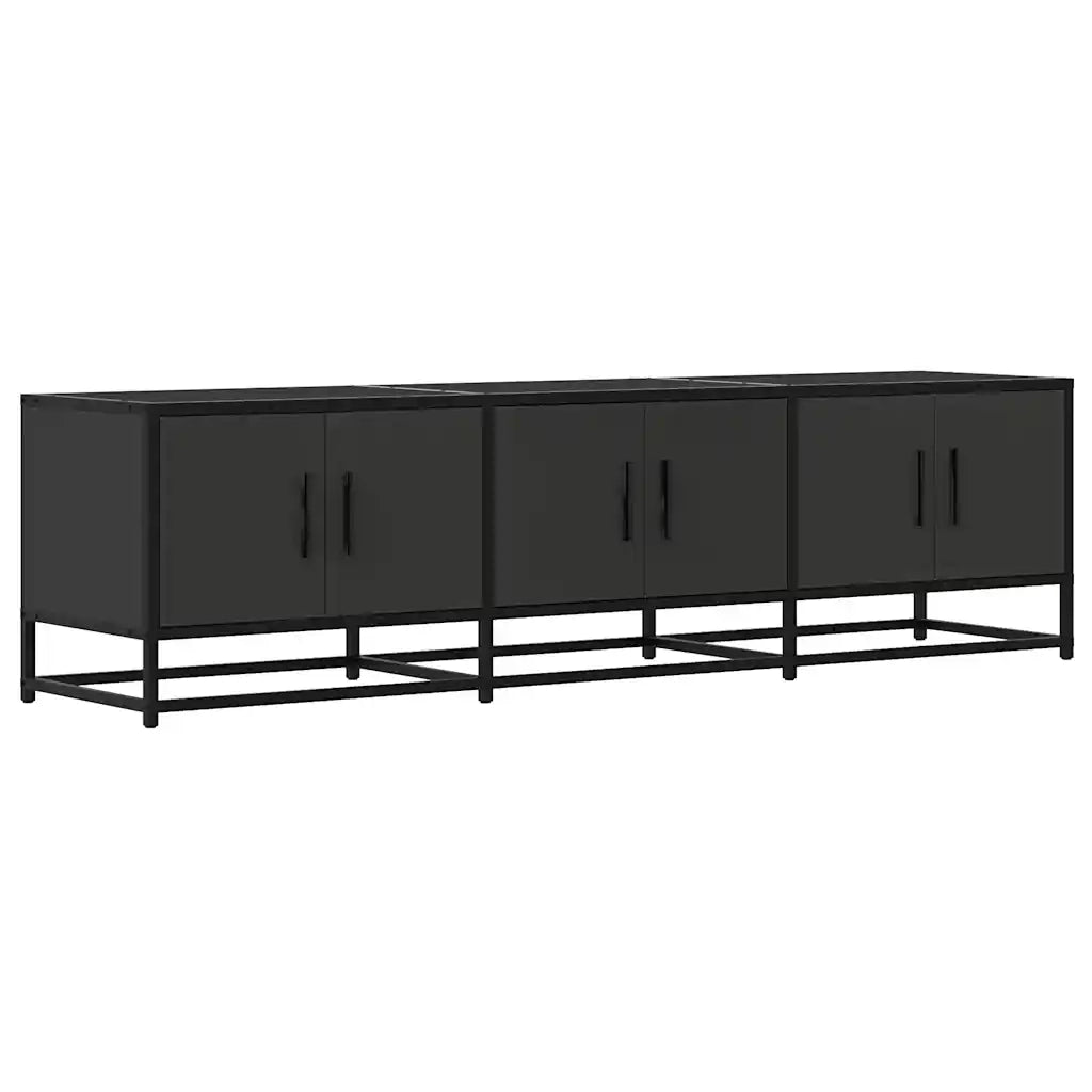 Mobile Porta TV Nero 150x35x41 cm in Truciolato e Metallo 848859