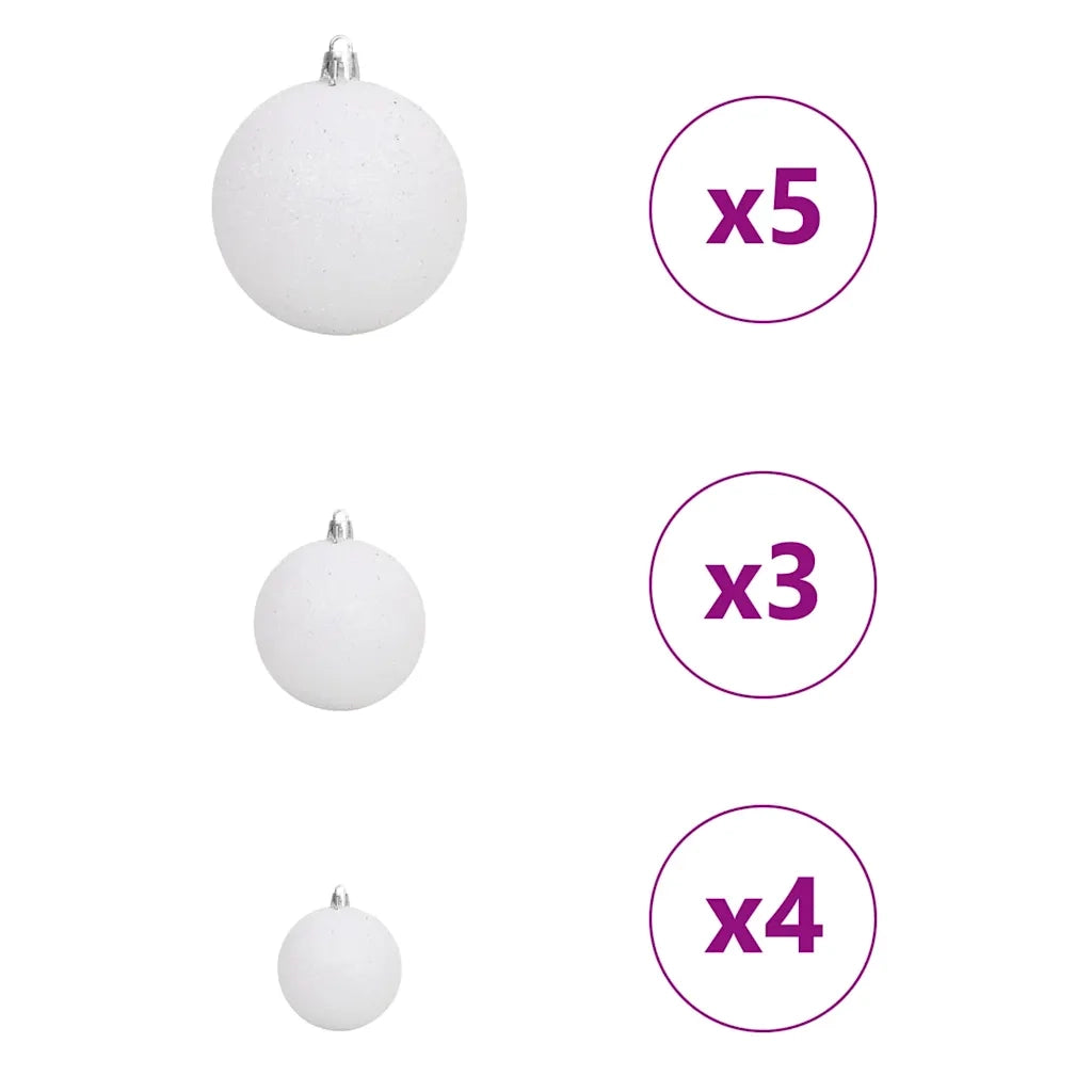 Albero di Natale artificiale con luci integrate Nero 120 cm PVC