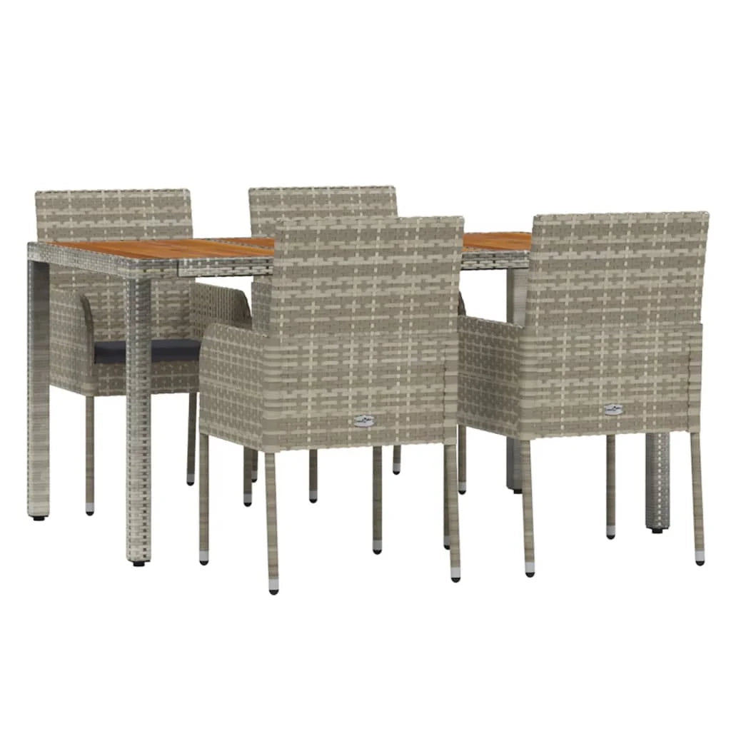 Set da pranzo da giardino per esterni da 5 pezzi con cuscini grigi 02_0013726