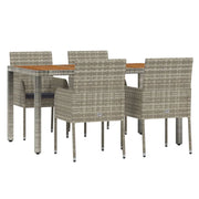Set da pranzo da giardino per esterni da 5 pezzi con cuscini grigi 02_0013726
