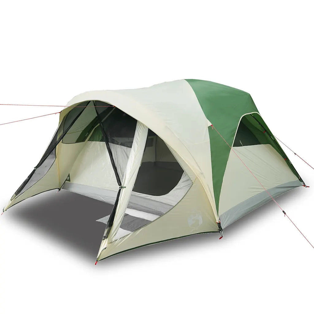 vidaXL Tenda Familiare a Tunnel per 6 Persone Verde Impermeabile