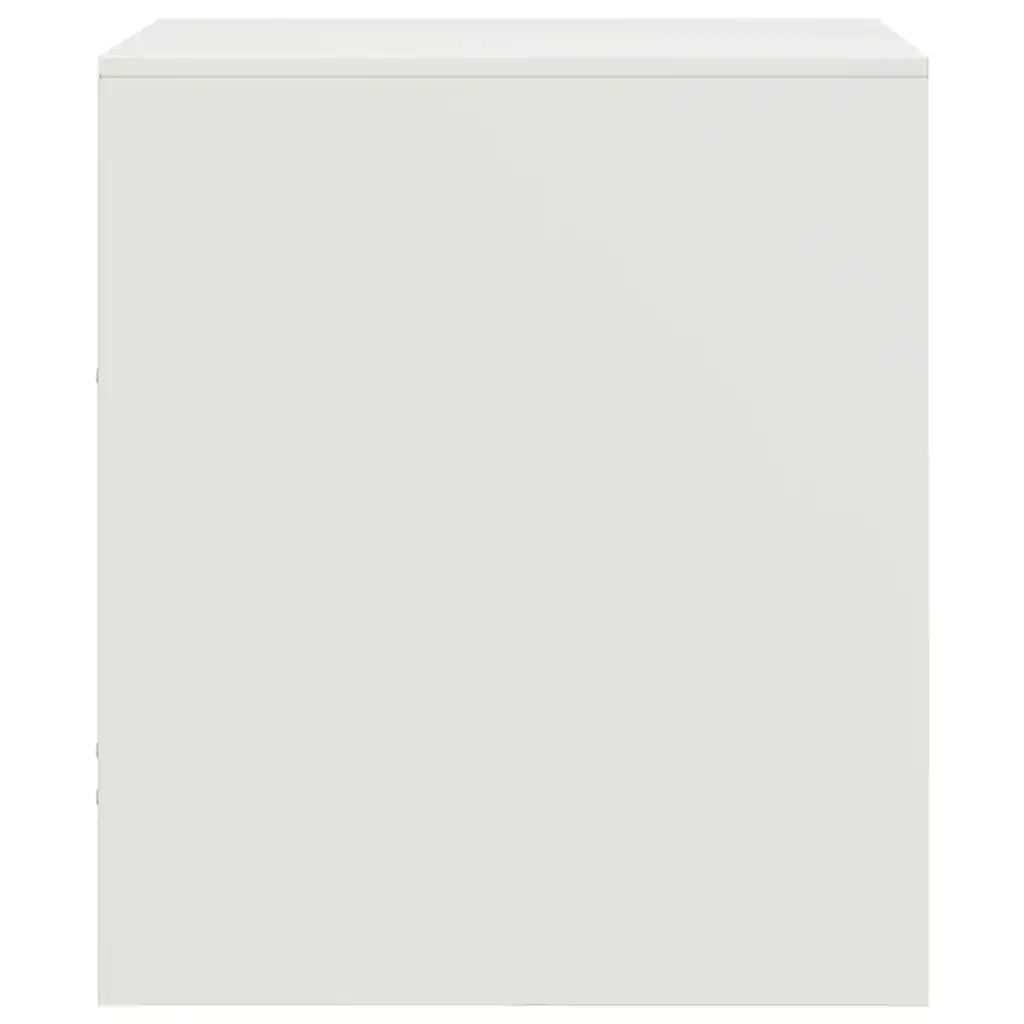 Comodino | Armadio da Notte | Mobiletto da notte Bianco 34,5x39x44 cm in Acciaio