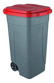 Mobil Plastic BIDONE PER DIFFERENZIATA  Lt. 80 - cm. 45x50x78 h col. Rosso/Grigio