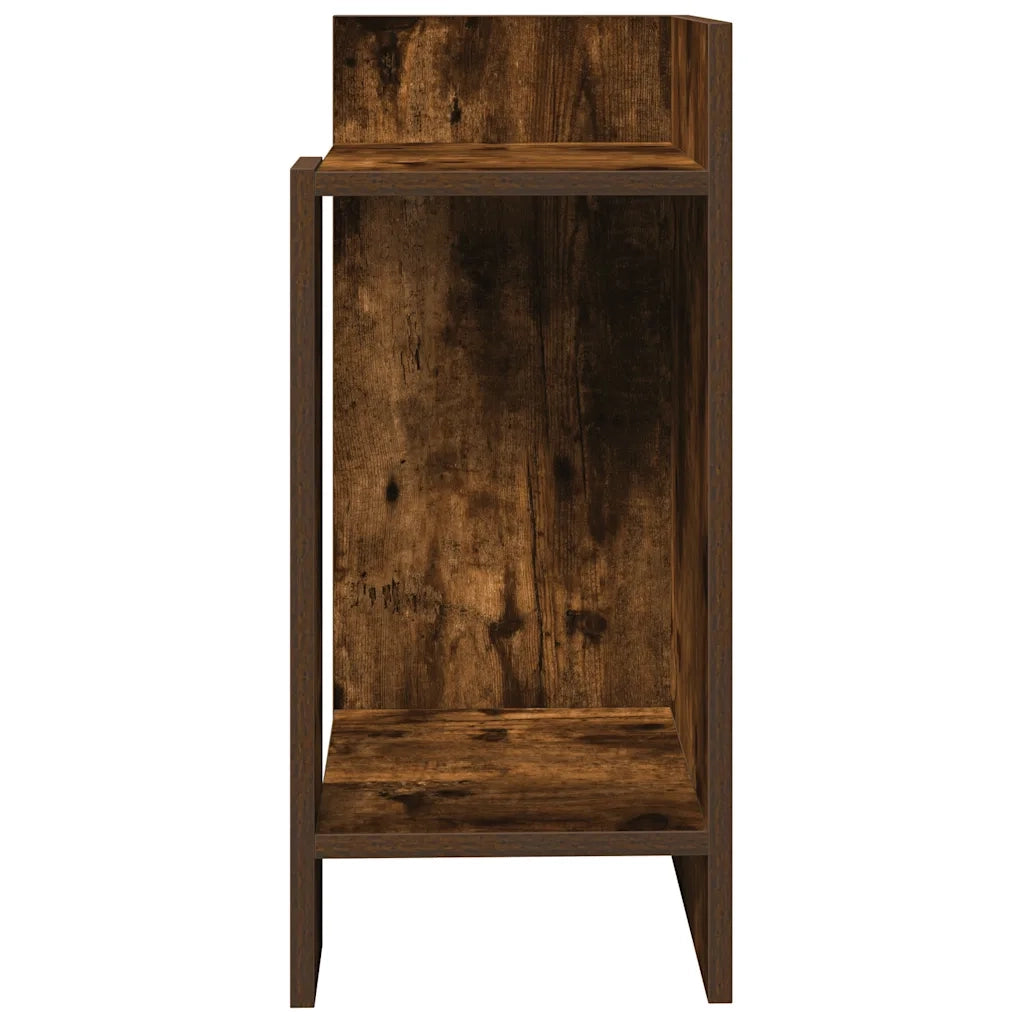 Tavolini Laterali 2 pz con Ripiano Rovere Fumo 25,5x27x60 cm 858551
