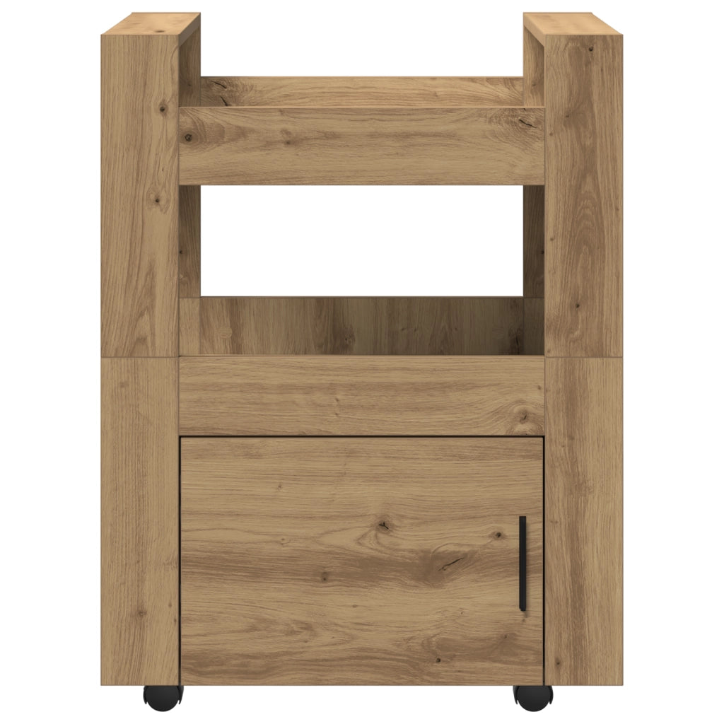 Carrello da Cucina  Rovere Artigianale 60x45x80 cm Legno Ingegnerizzato