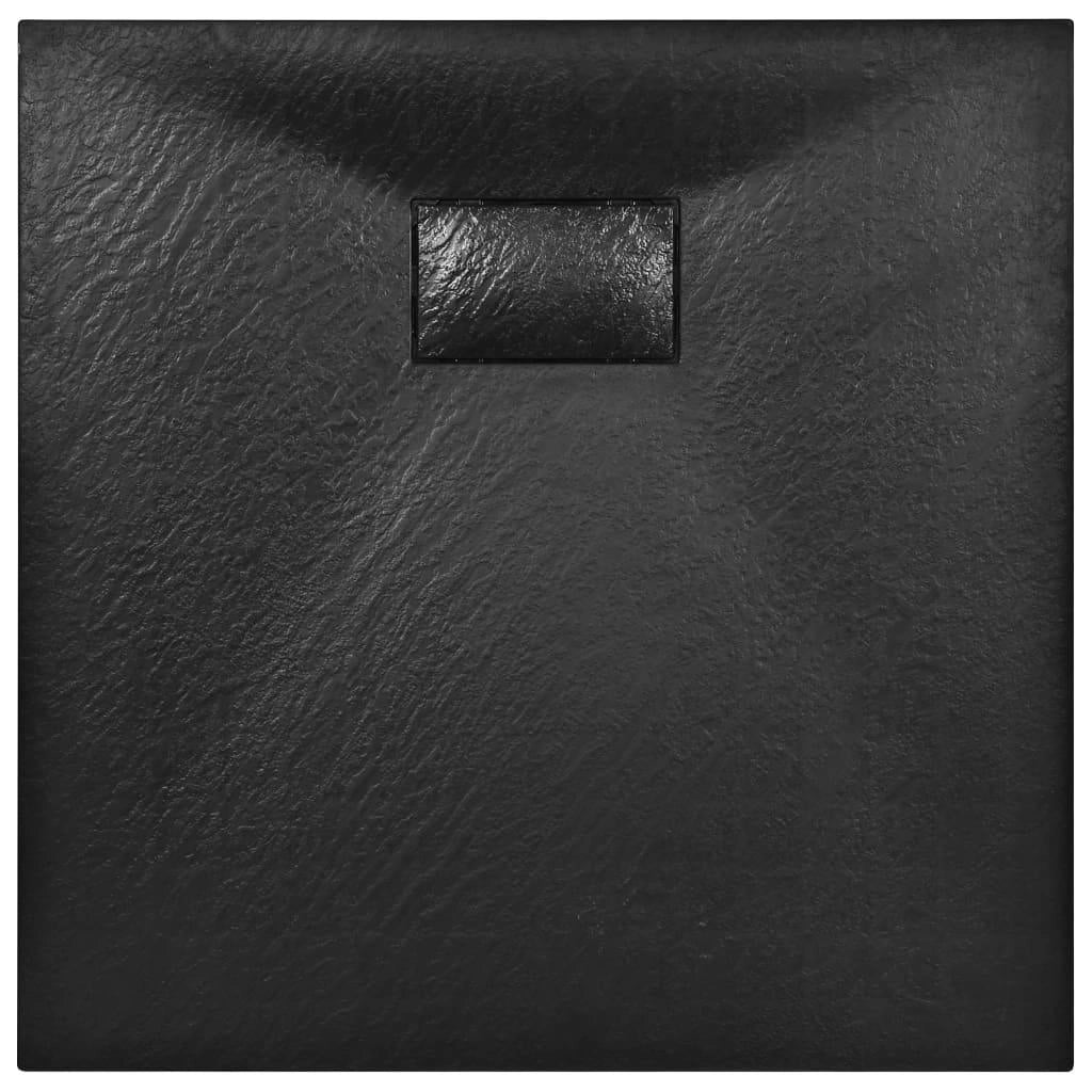 Piatto doccia rettangolare per bagno casa interno foro di scarico standard 9 cm SMC 80 x 80 cm nero 02_0003454
